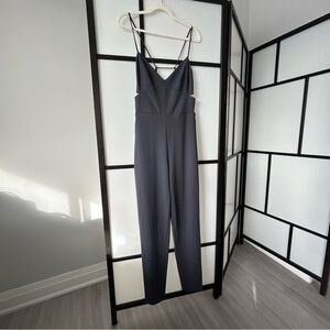 [8] Marciano Women’s Dark Grey Cross String Open Back Straight Leg Jumpsuit